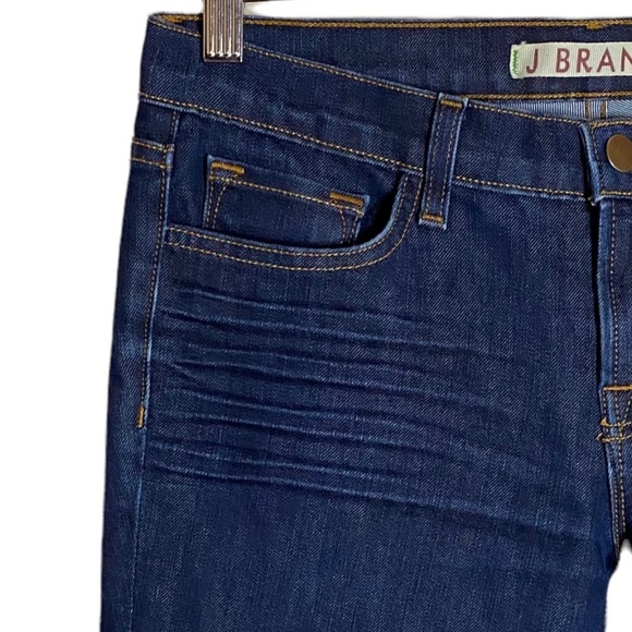 J Brand Mid Rise Slim Straight Leg Dark Wash Denim Jeans Whiskering 28 - Picture 6 of 16